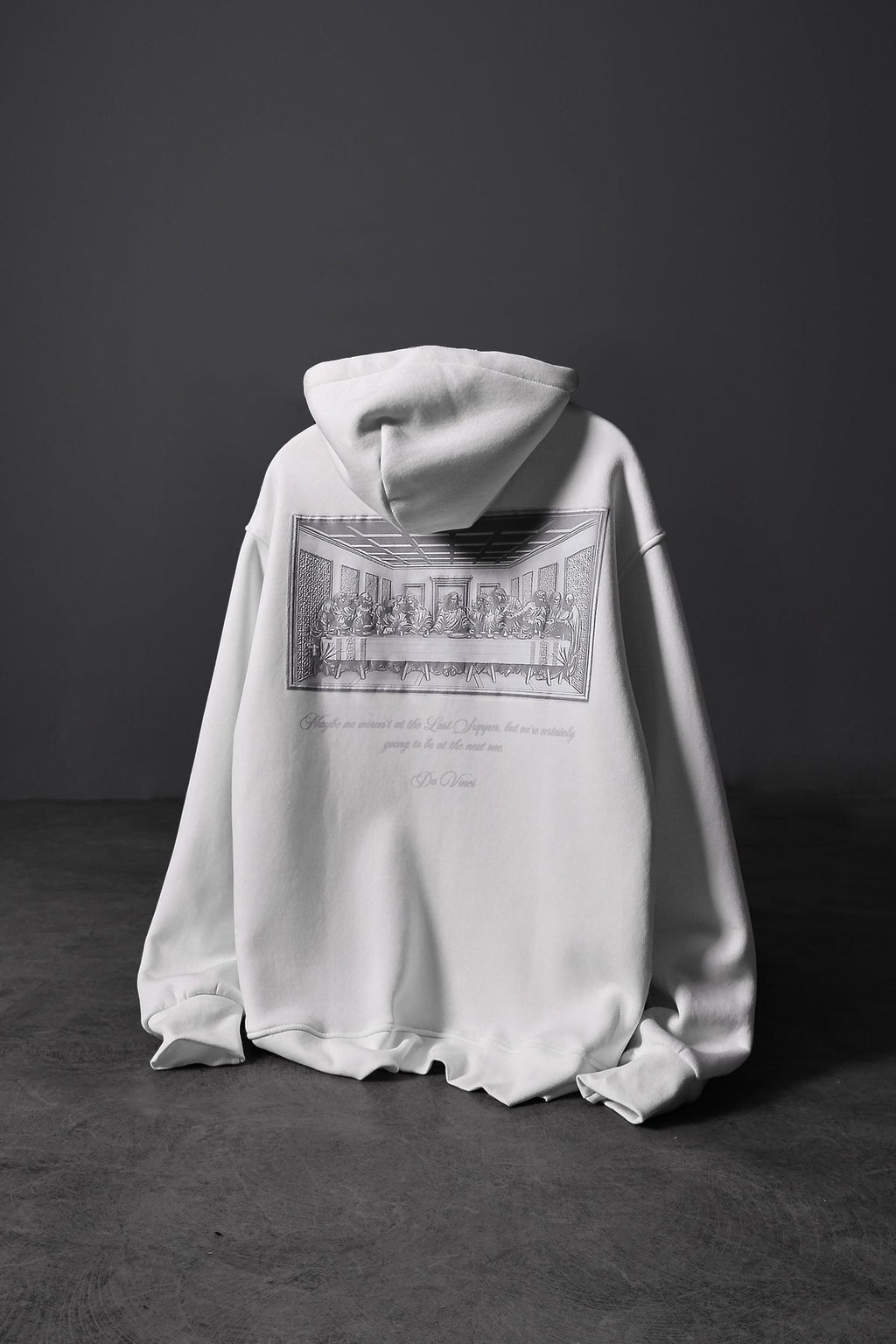 Moletom com capuz grande estampado Da Vinci