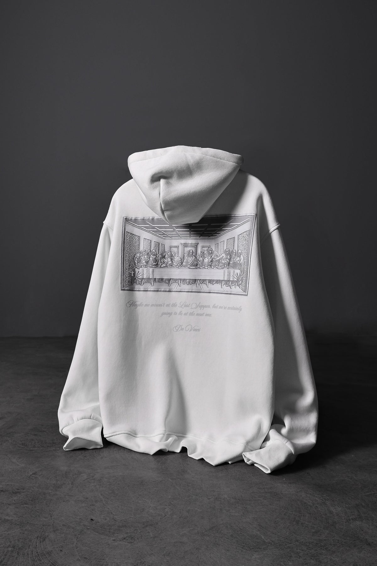 Moletom com capuz grande estampado Da Vinci