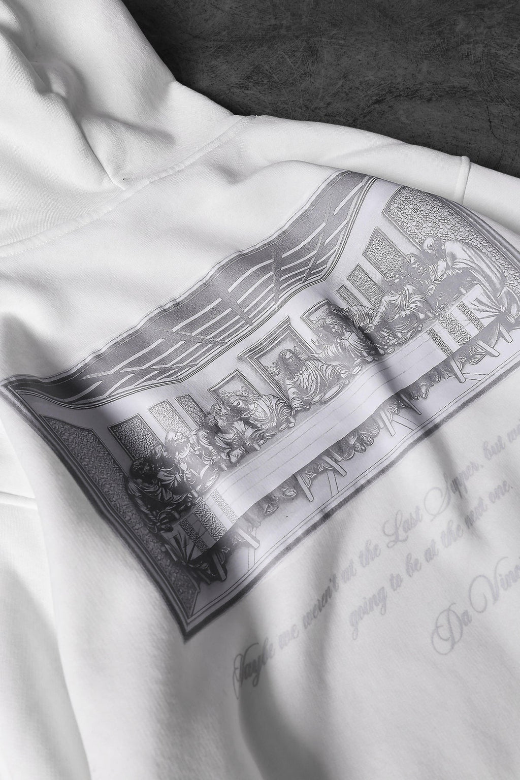 Moletom com capuz grande estampado Da Vinci