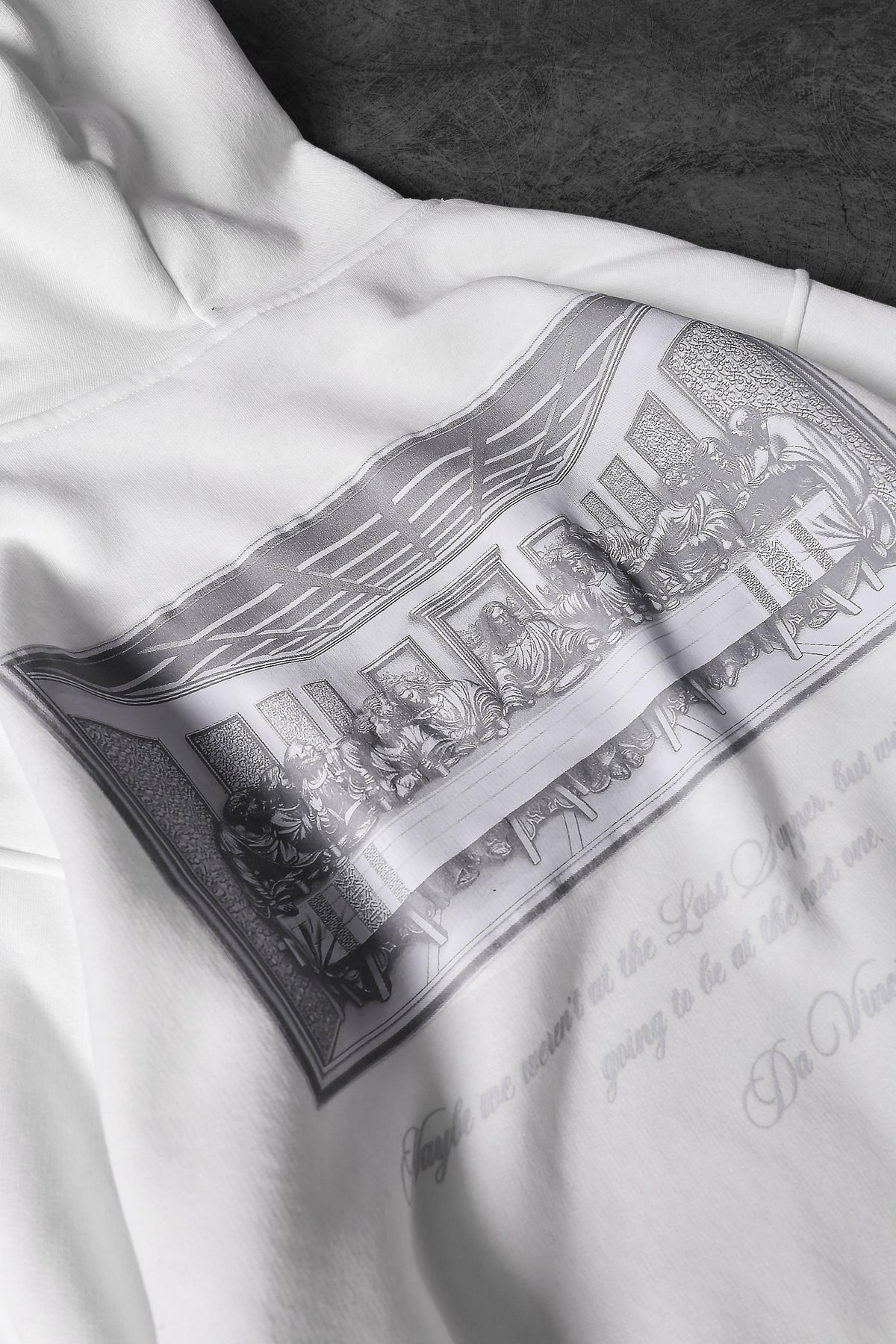 Moletom com capuz grande estampado Da Vinci