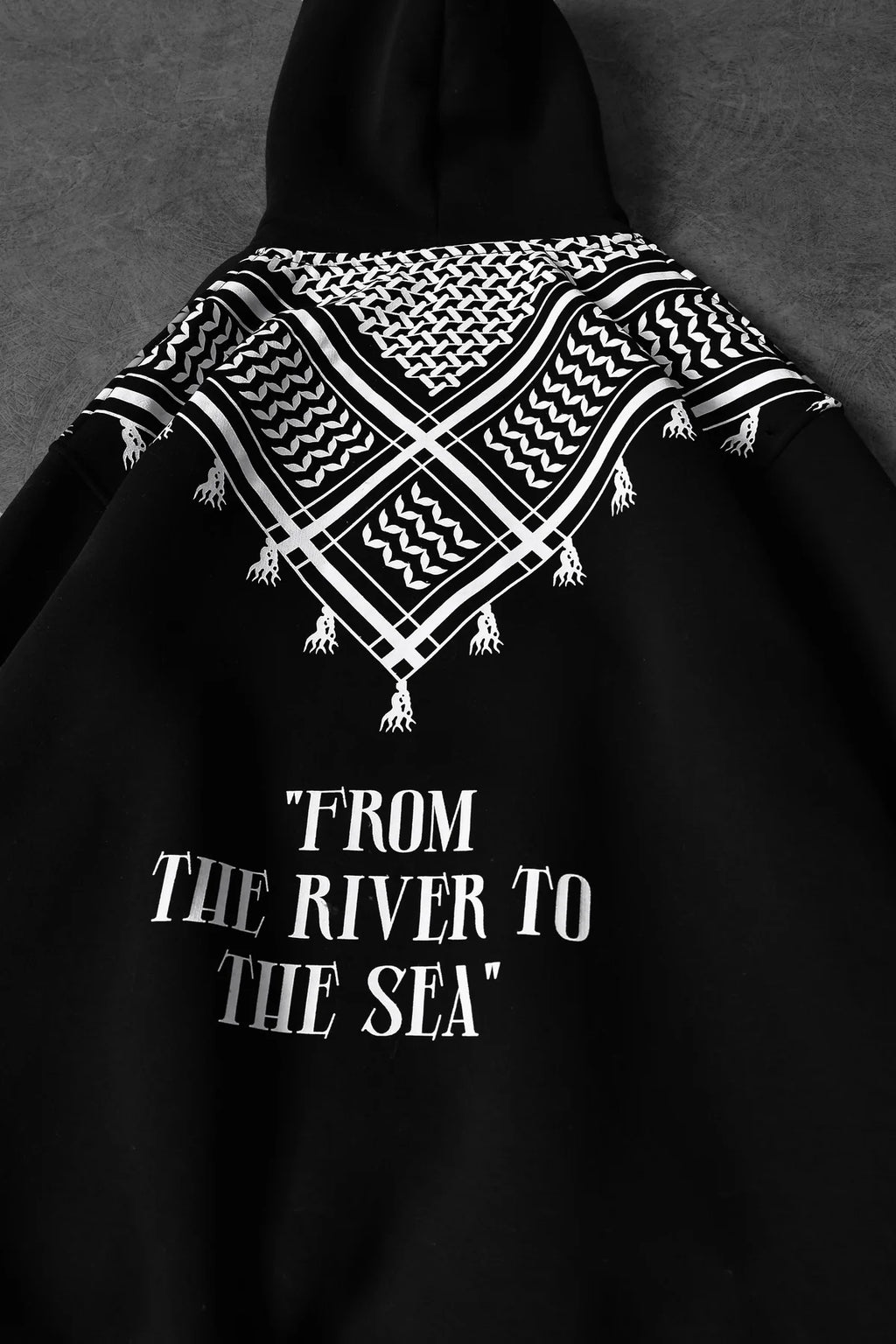 Moletom com capuz oversized "From River to the Sea"